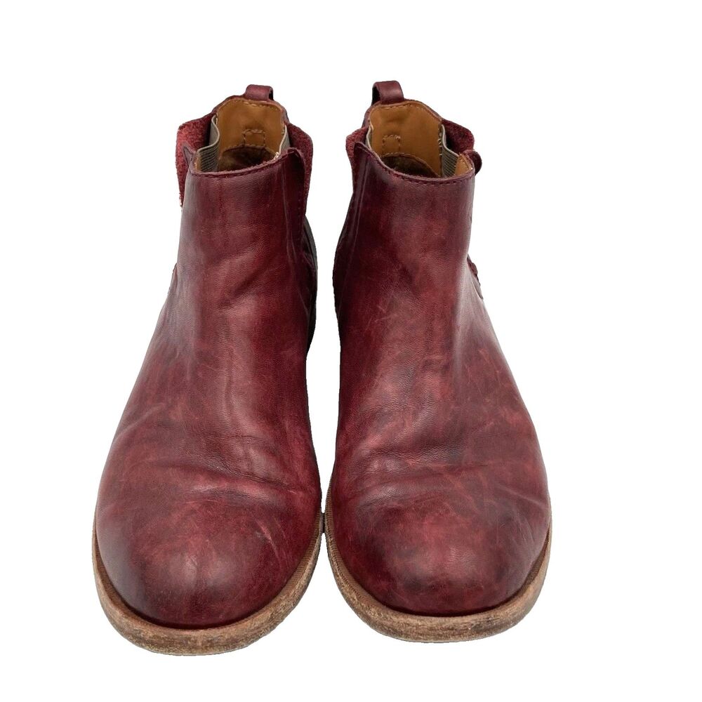 Kork-Ease Velma Chelsea Boots Women's 9M Distressed Burgundy Leather